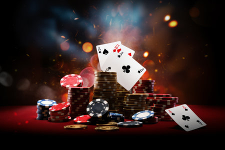 A Winning Hand: Exploring Poker Chips Adorned with Ace Cards (32 02358 03)の素材