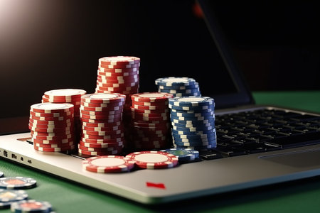 Unleash Your Luck: Experience the Ultimate Online Casino Games with Keyboard Poker Chips (Conc 02361の素材