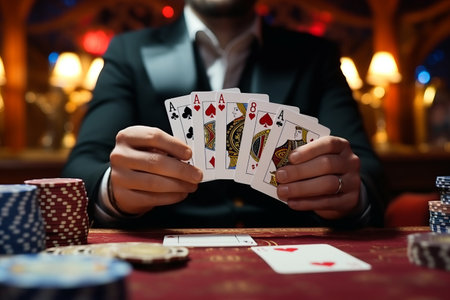 Unveiling Winning Hands: Exploring Three of a Kind or Set Combinations in Poker Cards (02334 01)の素材