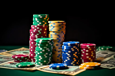 Extravagant Stacks: A Royal Flush Amidst a Rainbow of Chipsの素材