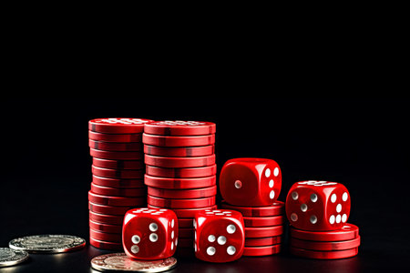 Stacked Luck: Exploring the Game with Six Red Dice on Tableの素材