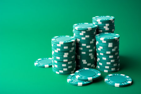 Lucky Streak: Unveiling the Vibrant Casino Felt with Poker Chips at 32 03647 01の素材