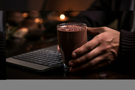 Coffee and Tech: A Perfect Blend in Male Handsの素材