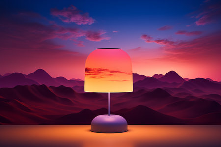 Exquisite Aesthetic: Immersive Gradient Sunset Projector Lamp -AR 3:2の素材