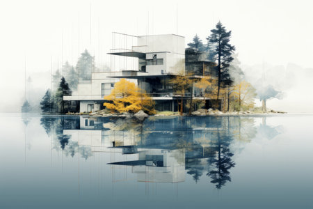 Exploring the Synergy of Architecture and Nature through Modern Design: Generative AI - AR 3:2の素材