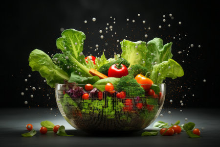 Revolutionizing Healthy Eating: AI Generates Fresh Vegetable Bowl with a Myriad of Nutritious Meal Oの素材