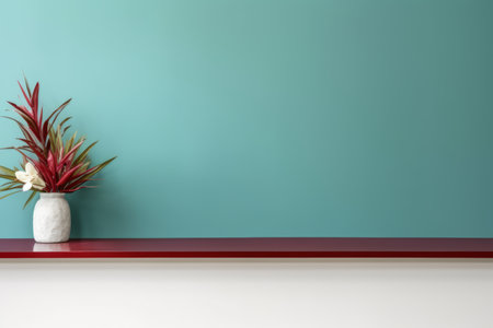 Inviting Office Desk Setup: A Welcoming Front View with Ample Copy Spaceの素材