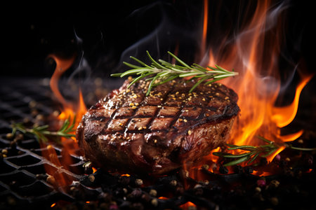 AI-Powered AR 3:2: Elevating the Art of Gourmet Grilling with Natural Flame-Grilled Steaksの素材