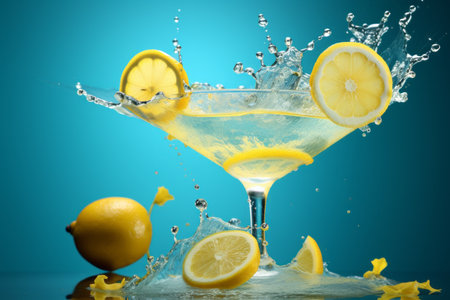 Zesty Citrus Twist: A Refreshing AI-generated Healthy Cocktail with Fresh Lemon Sliceの素材