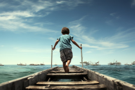 Diving into Adventure: A Boy's Splash into the Crystal Blue Waters!の素材