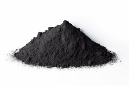 Captivating Contrast: Mesmerizing Black Sand Standing Alone on a Pristine White Canvas (AR 32 01713の素材