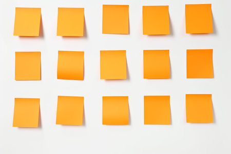 Vibrant Orange Blank Stickers: Notes on a Clean White Background (01718 01)の素材