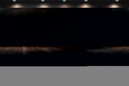 Innovative Showcase: Illuminated Dark Room Surrounds Empty Space for Product Display -- AR 3:2の素材