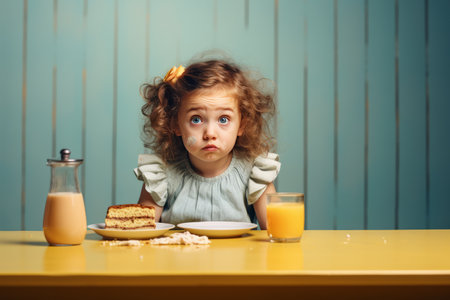 A Delicious Adventure: Captivating Food Advertisement Featuring a Caucasian Toddler Enjoying a Mealの素材