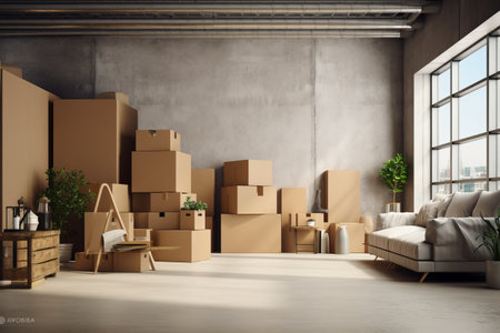 Capturing the Essence of a Home Relocation: A Glimpse into Interior Chaosの素材