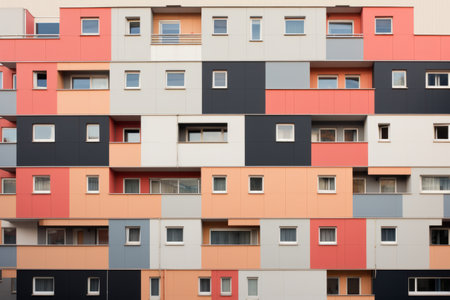 Exploring the Striking Geometric Facades of a Residential Building through Photography - AR 3:2の素材