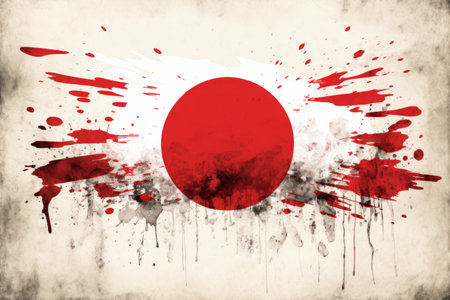 Capturing the Essence of Japan: The Iconic Flag in an Artistic Perspectiveの素材