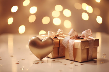 Captivating Christmas Surprises: Heart-shaped Photo Gifts and Glistening Decorative Lights Illuminatの素材