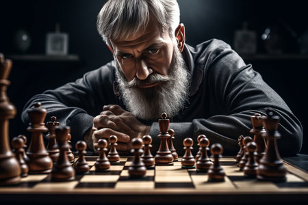 The Strategic Moves: Capturing the Essence of Chess in a Home Setting - A Captivating Photo Story ofの素材