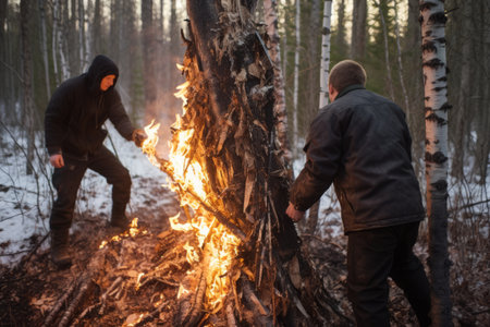 Protecting Nature's Guardians: How Ignorant Hikers' Bark Removal Leads to Birch Tree Demiseの素材