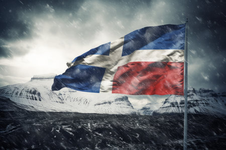 A Captivating Snapshot of Iceland's Flag in a Stunning 3:2 Aspect Ratioの素材