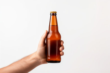 Gripping the Aromatic Delight: The Isolated Beer Bottleの素材