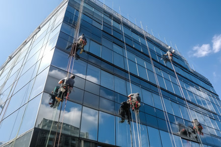 The Art of Window Cleaning: Capturing Budapest's Professionalism on May 23, 2018の素材