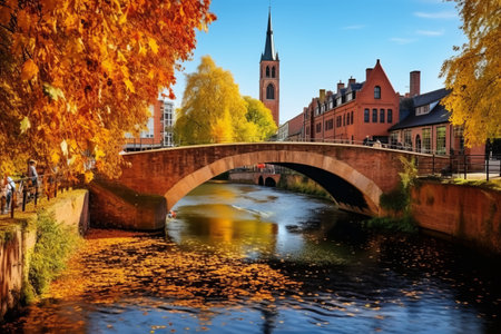 A Glimpse into the Past: Exploring the Medieval and Industrial Blend of the Brick Bridge over the Riの素材