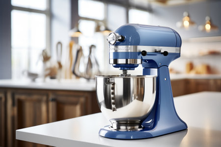 Elevating the Ambience: Magnificent Blue Stand Mixer stealing the Spotlight amidst a Contemporary Kiの素材