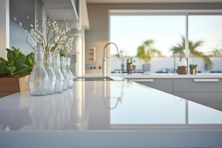 Elevating Home Aesthetics: Captivating Countertops and Intimate Blurred Kitchen Interiorの素材