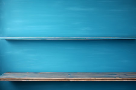 Stylish and Practical: Decorative Blue Wood Shelves or Table for Displaying Products and Moreの素材