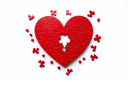 Capturing a Fragmented Soul: The Photo Broken Heart Puzzle Unveiling its Missing Piecesの素材