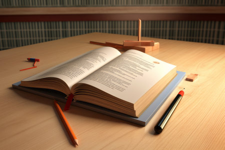 The Depth of Knowledge: Exploring Open and Closed Books in Stunning 3D Illustrationの素材