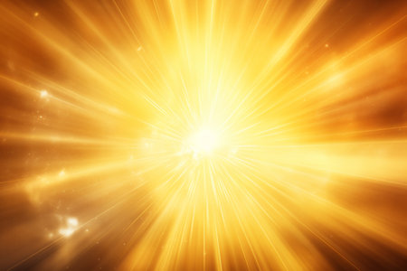 Capturing the Radiant Glory: A Vibrant Lens Flare of a Bright Yellow Sunburst (AR 32-01912-03)の素材