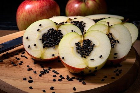 Exploring the Fascinating Realm of Apple Decay: Photo Processing Unveils Black Dotted Wormy Apples aの素材