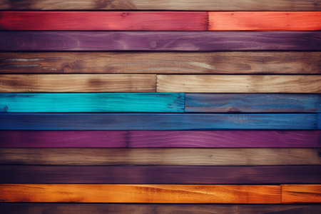 Vibrant and Textured Wooden Plank Backgroundの素材