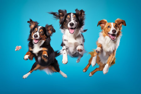 Frolicking Paws: A Playful Collage of Joyful Young Dogs for Your Pet Advertisementの素材