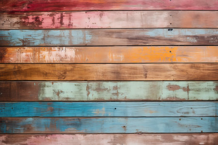The Enchanting Beauty of Vintage Colorful Wooden Planks - AR 3:2の素材
