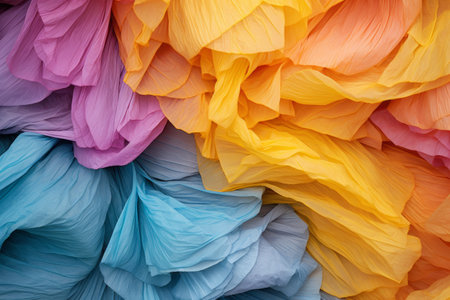 A Vibrant Display: Exploring the Beauty of Colorful Crepe Paper in 3:2 Aspect Ratioの素材