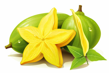 Vibrant Clipart Carambola in 3:2 Aspect Ratioの素材