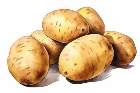 Vibrant Clipart Potatoes in AR 3:2 Formatの素材