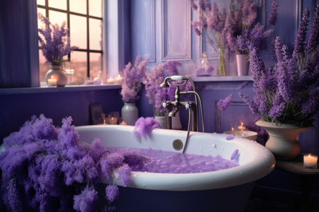 Aesthetic Oasis: Lavender Transforms Your Bathroom into a 3:2 AR Havenの素材