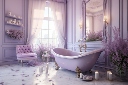 Lavender Bathroom: A Tranquil Retreat with a 3:2 Aromatic Touchの素材