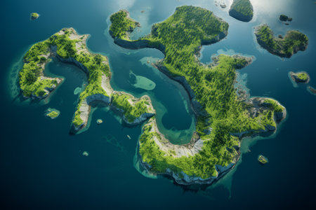 Captivating Perspectives: Alluring Islands Captured from Aboveの素材