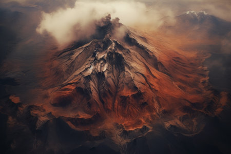 Majestic Mountain Heights: Captivating Aerial Photography --ar 3:2の素材