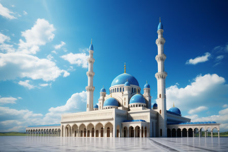 The Serenity of Al Noor Mosque beneath the Azure Skiesの素材