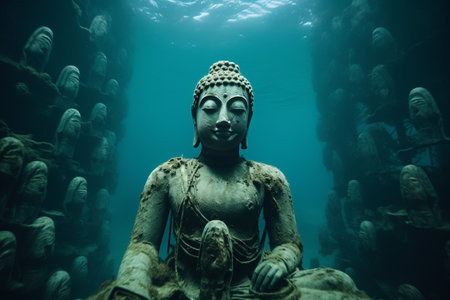Unveiling the Mysterious Depths: An Enchanting Encounter with an Ageless Buddha Statueの素材