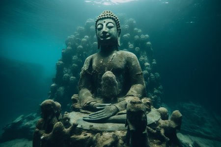 Exquisite Journey: Discovering the Mysterious Depths of an Ancient Buddha Statueの素材