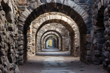 Majestic Masonry: Unveiling the Arched Stone Passage of a 3:2 Fortressの素材