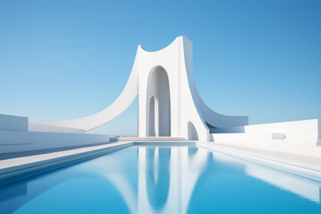 The Ethereal Beauty: Capturing the Essence of White and Blue Monuments Through Architectural Photogrの素材